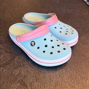 Kids Blue and Pink Clogs Size 4